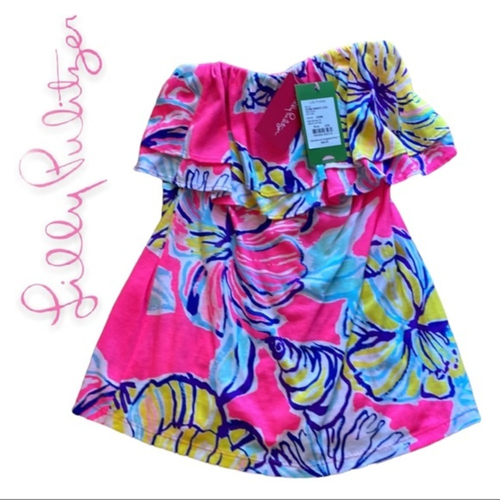 Lilly Pulitzer NWT Rico KIR ROYAL PI Tube Top Swept By The Tides XXS